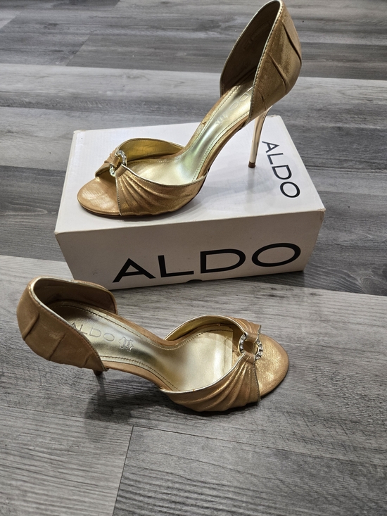 Aldo Shoes - ALDO Women's Gold Open-Toe D'Orsay High Heels Size 40